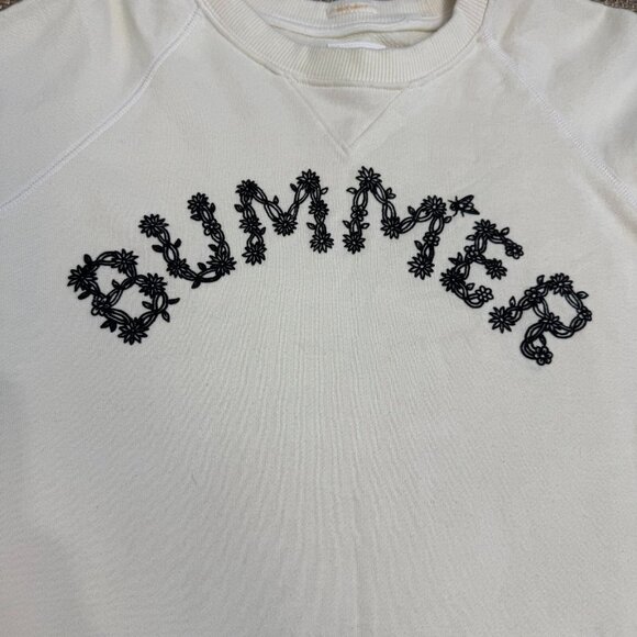 MOTHER The Square Bummer Sweatshirt Crewneck Pullover Ivory Cream Size Small - Picture 4 of 13